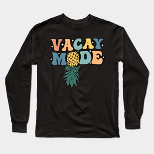 Vacay Mode Swinging Upside Down Pineapple Swinger Groovy Long Sleeve T-Shirt